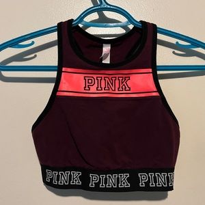 PINK VICTORIAS SECRET BURGUNDY CROP TOP